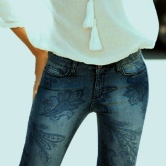 Denim - Cubas AS Gwen Paisley Crop Skinny Jeans Size 27